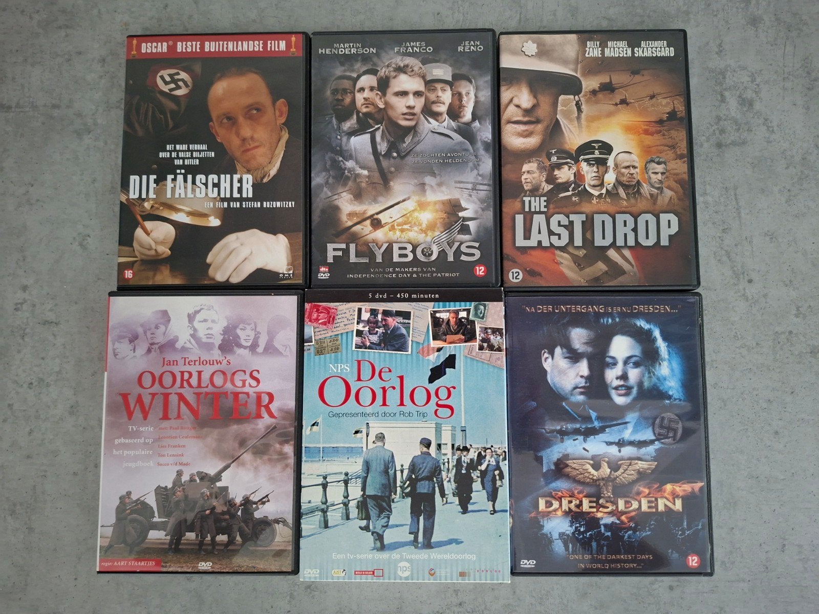 Oorlogsfilms DVD collectie - 6 films, Duits, Gebruikt, Vanaf 16 jaar, Nederlands