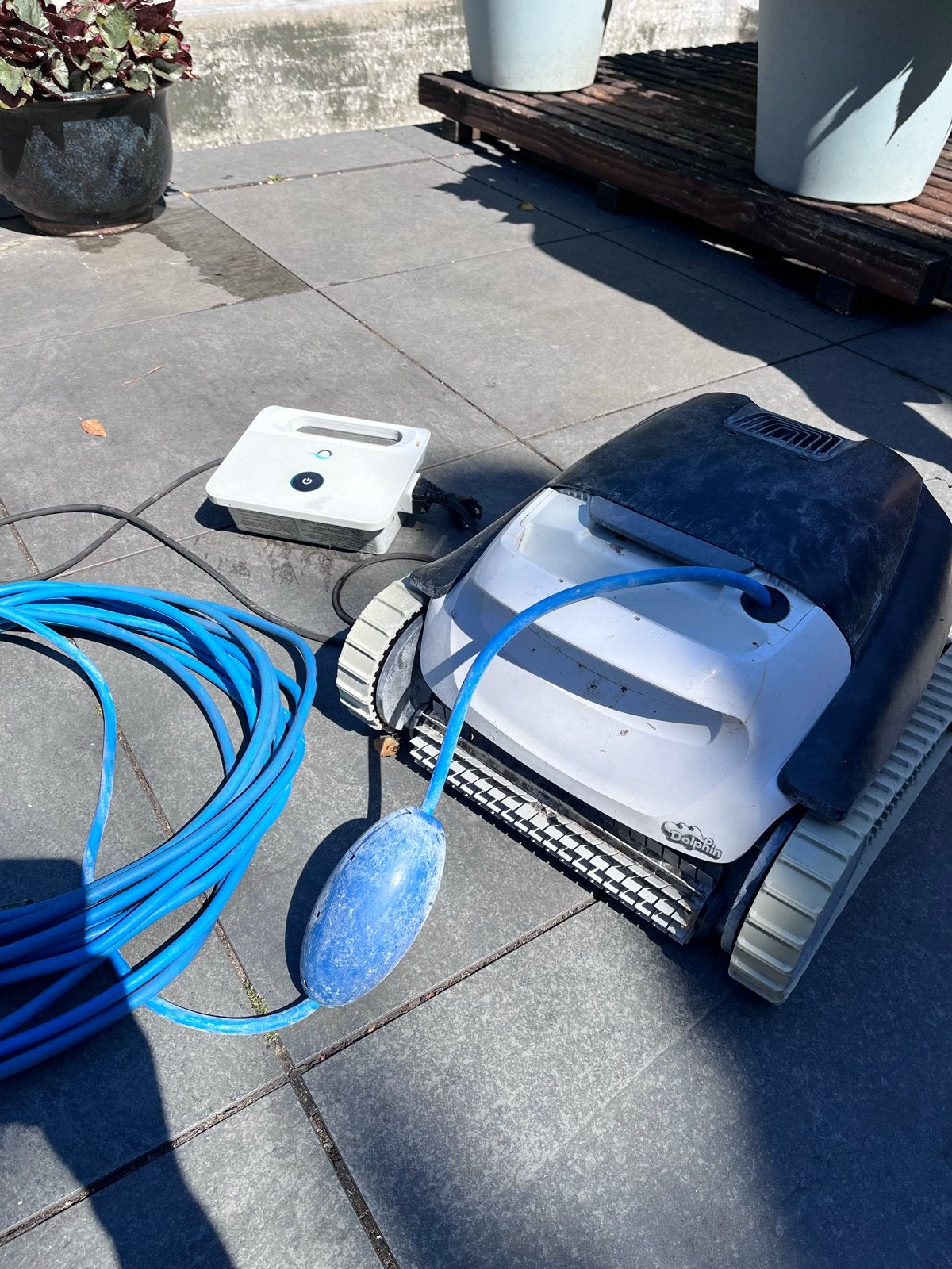Dolphin zwembadrobot - Zwembadreiniger, Tuin en Terras, Zwembad-toebehoren, Ophalen, Gebruikt, Zwembadpomp