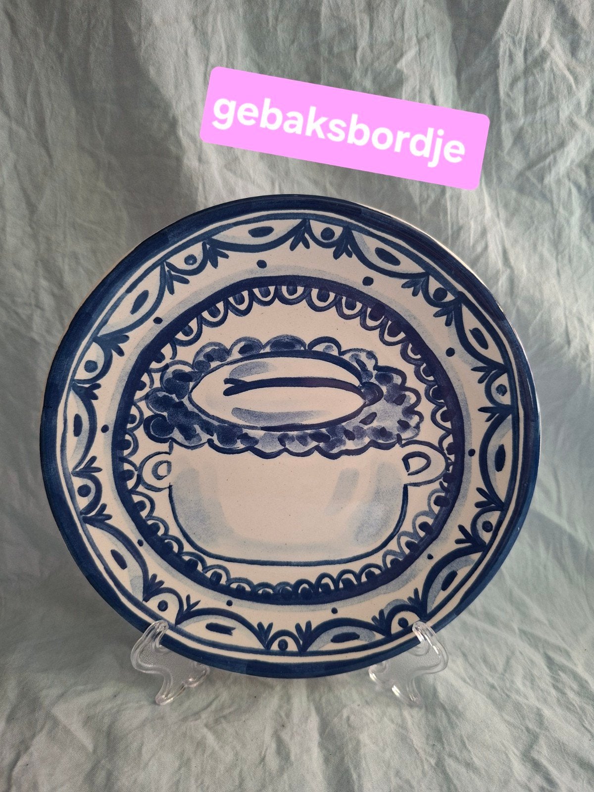 blond Amsterdam delfts Blond gebaksbordje, Huis en Inrichting, Keuken | Servies, Ophalen of Verzenden, Zo goed als nieuw, Aardewerk