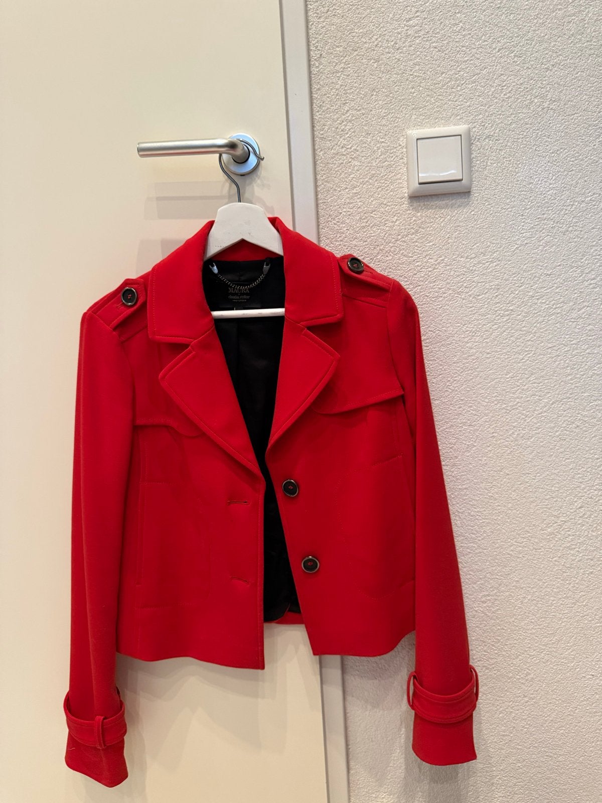 Dames Colbert Jasje Rood - Claudia Sträter Amsterdam, Kleding | Dames, Ophalen of Verzenden, Zo goed als nieuw, Jasje, Maat 34 (XS) of kleiner