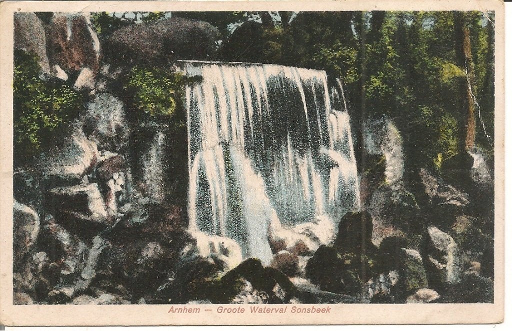 Ansichtkaart Arnhem - Grote Waterval Sonsbeek, Verzamelen, Ansichtkaarten | Nederland, Ophalen of Verzenden, 1920 tot 1940, Ongelopen