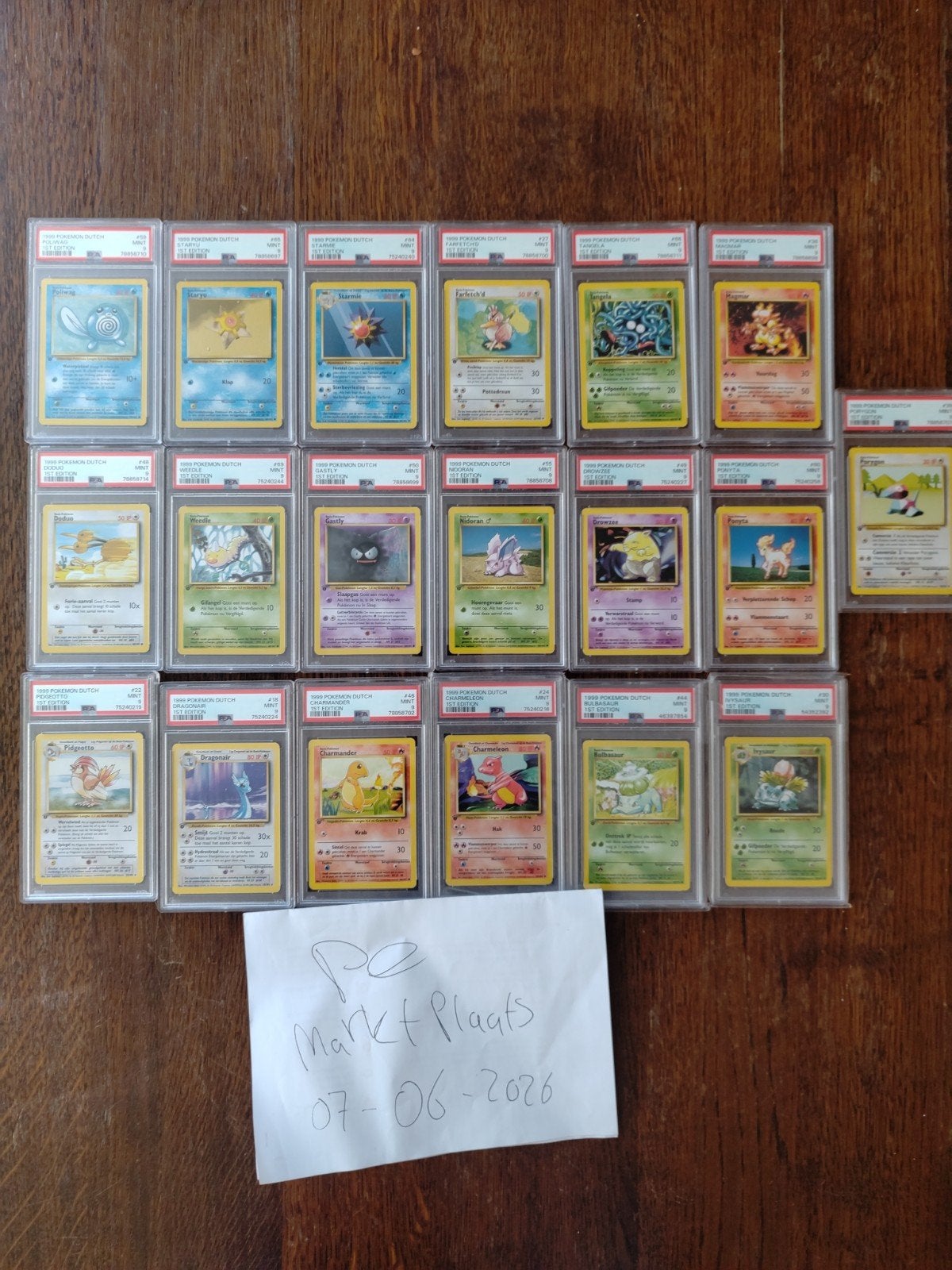 Pokemon kaarten graded 1st edition Dutch Base Set 1999 PSA 9, Hobby en Vrije tijd, Verzamelkaartspellen | Pokémon, Ophalen of Verzenden