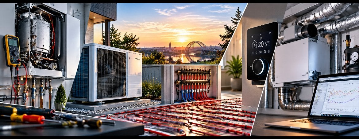 Cv, warmtepomp, vloerverwarming, regelingen,wtw, Installatie