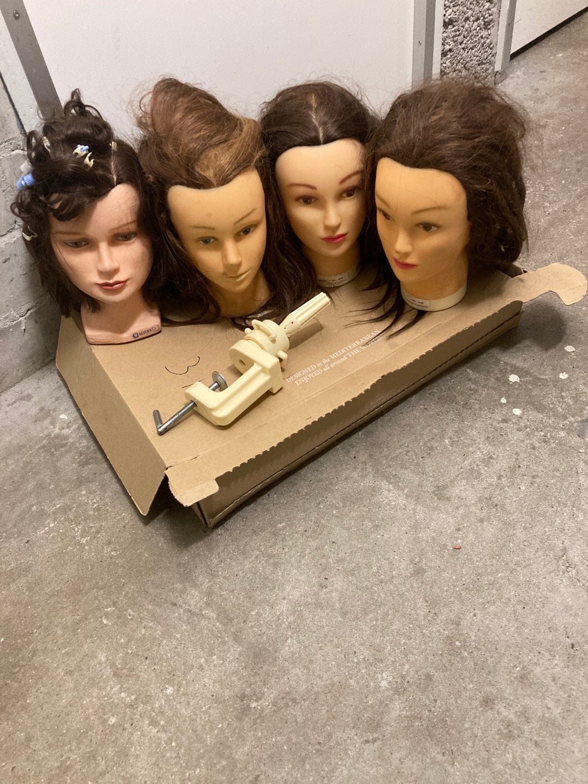 Kapperskoppen set van 4 met accessories, z.g.a.n., Ophalen, Zo goed als nieuw, Meerdere media