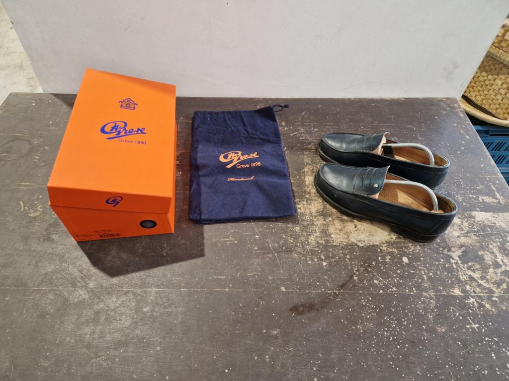 Greve Kansas blue calf instappers maat 42.5, Loafers, Blauw, Ophalen of Verzenden, Gedragen