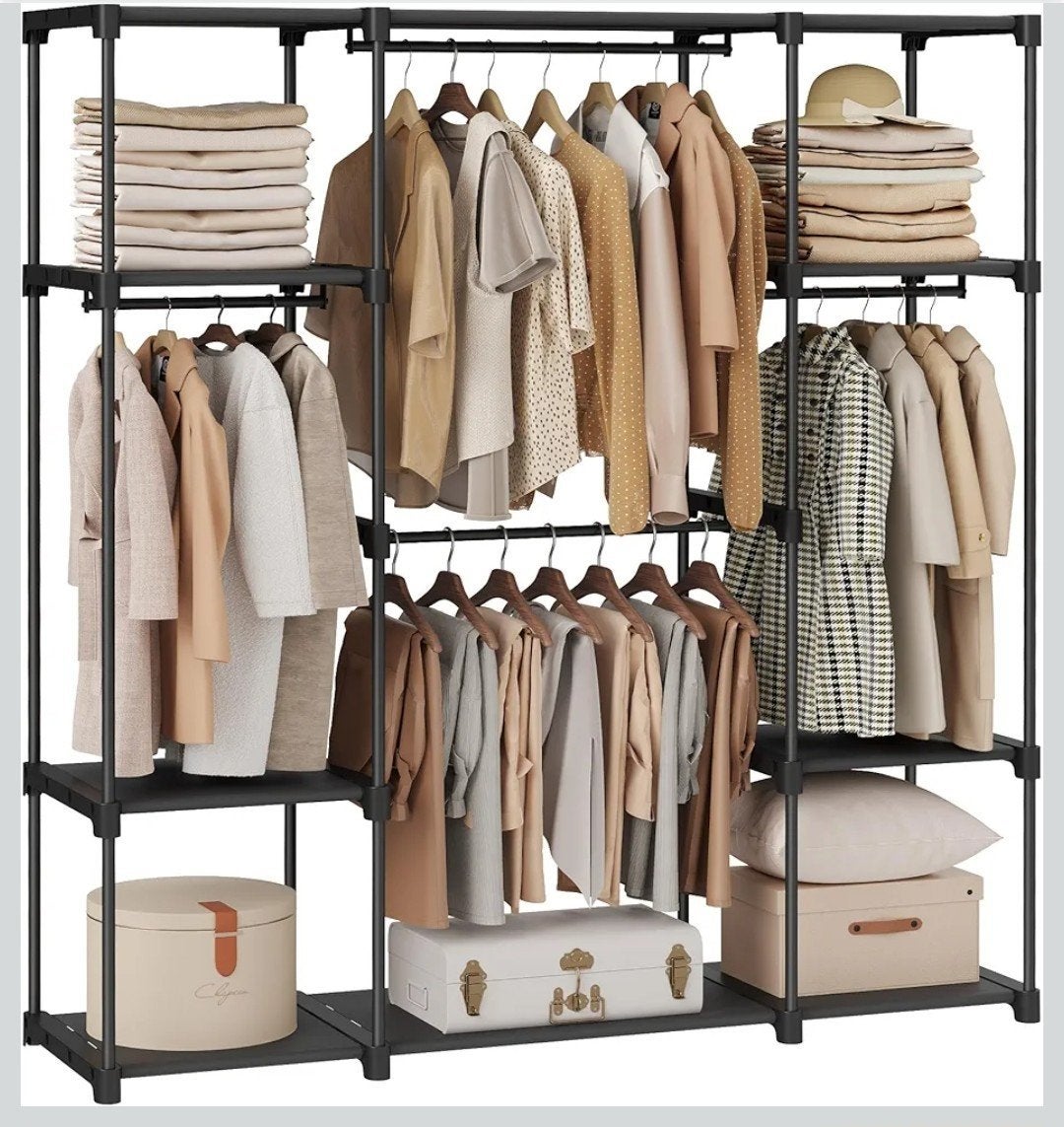 Modulair Kledingrek - Open Kledingkast met Planken, Ophalen, Met plank(en), 150 tot 200 cm, Modern, industrieel, open kast