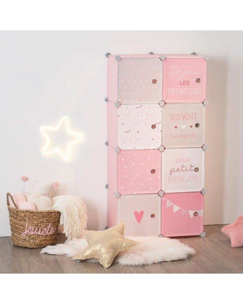 Roze opbergkast 5 vakken 1 hanggedeelte, Kinderen en Baby's, Kinderkamer | Commodes en Kasten, Minder dan 75 cm, 105 cm of meer