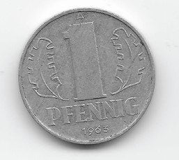 DDR 1 pfennig 1963 KM# 8.1, Verzenden, Overige landen, Losse munt