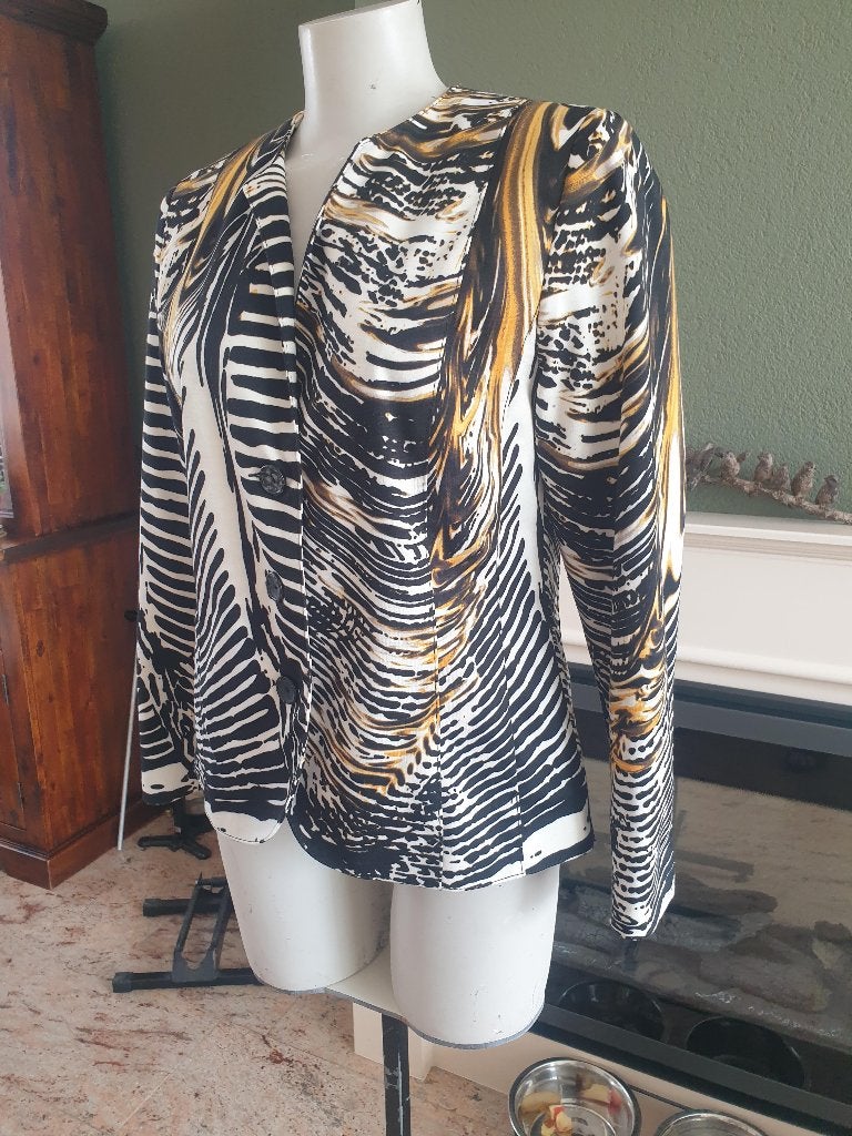 Casa Moda schitterend zwart wit geel jasje M 38 jas colbert, Kleding | Dames, Maat 38/40 (M), Overige kleuren, Verzenden, Casa Moda