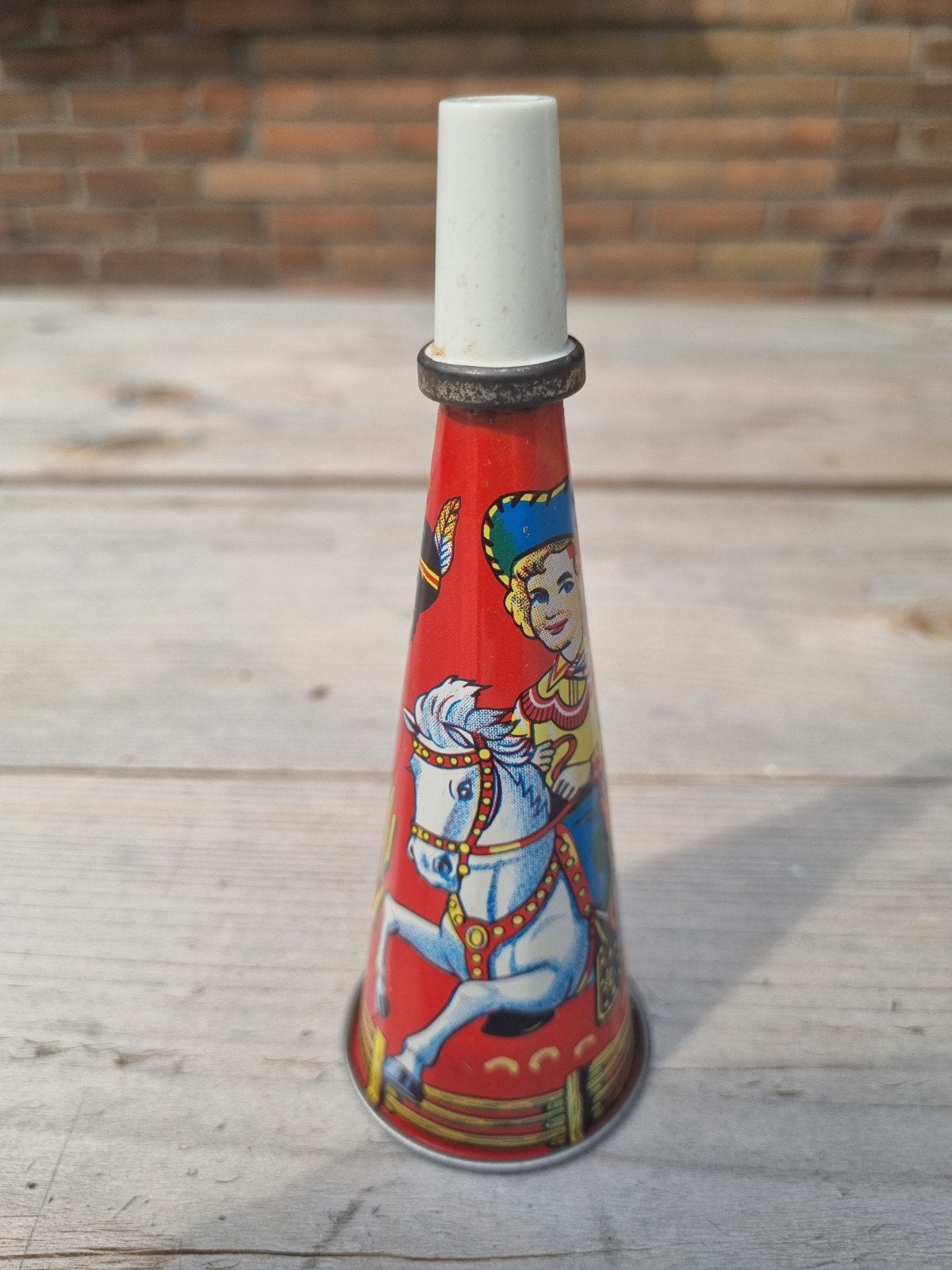 Vintage toeter met indianen en cowboys, Made in Japan, Ophalen of Verzenden