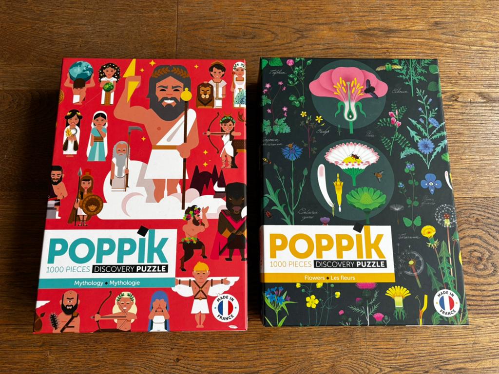 Puzzels 1000 stukjes (Poppik discovery: mythology; flowers), Ophalen of Verzenden, Meer dan 50 stukjes, Gebruikt, 6 jaar of ouder