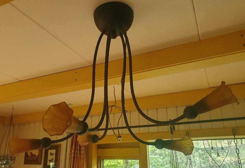 Lamp Tom Kater, Jugendstil-achtige stijl, Gebruikt, 50 tot 75 cm, Glas
