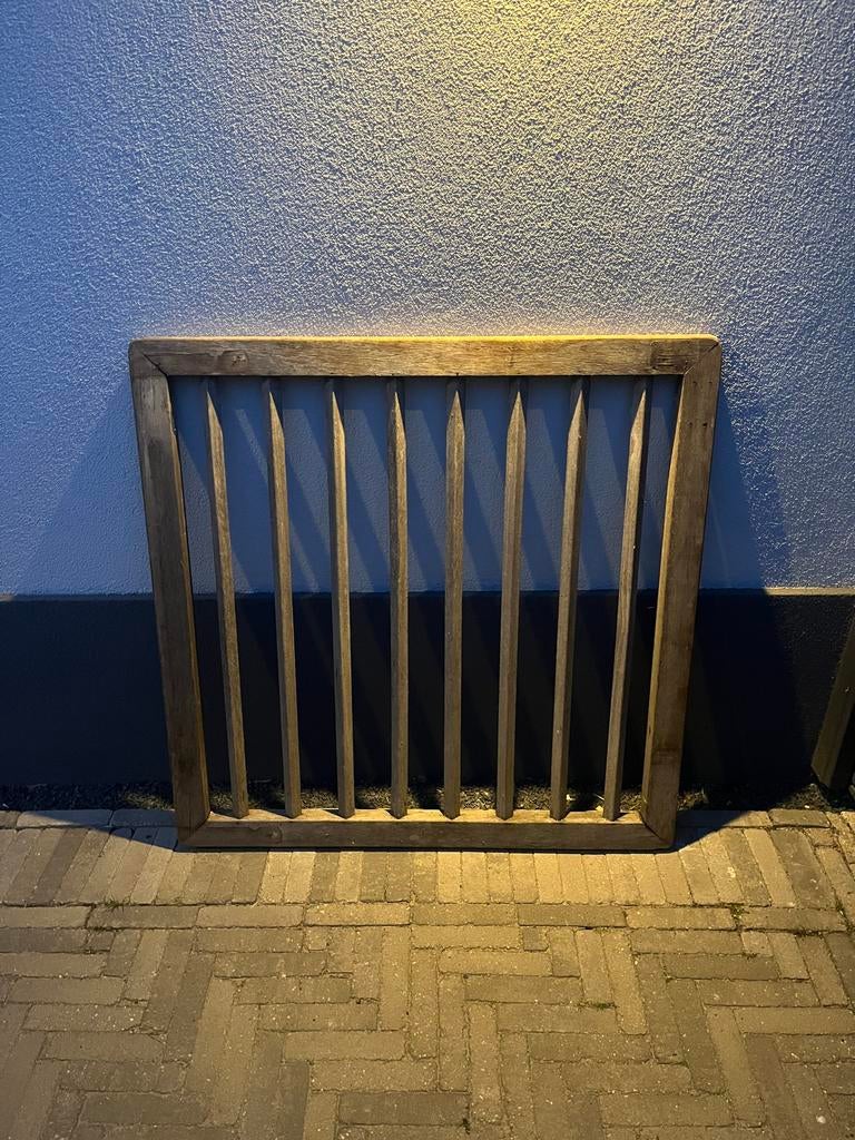 Hardhouten hek 100x100cm - Ophalen, Tuin en Terras, Tuinhekken en Hekwerk, Ophalen of Verzenden, Gebruikt, Hout, Tuinhek