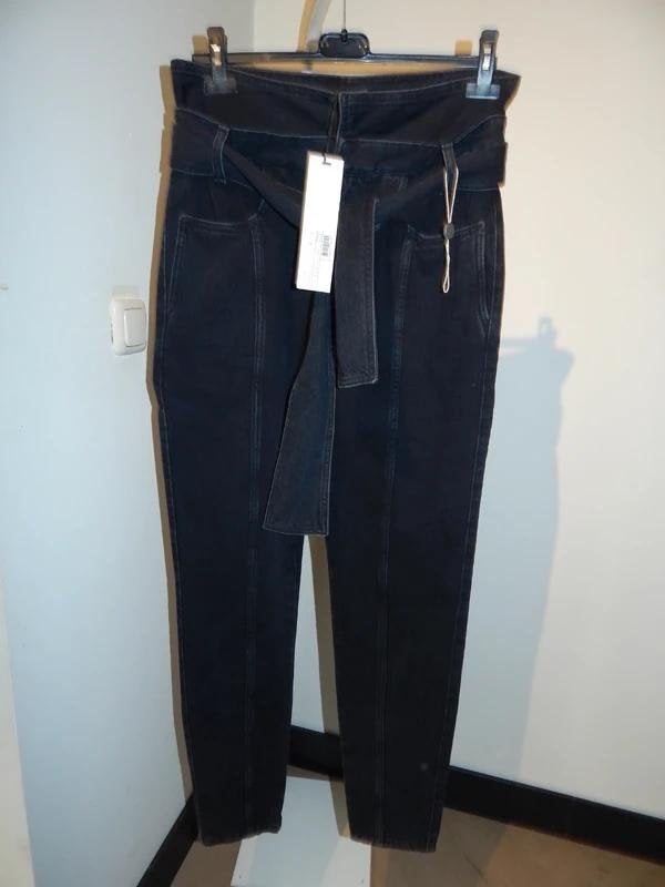 IRO aparte donkere jeans broek band eraan Nieuw mt 40, Maat 38/40 (M), Verzenden, Zwart, Nieuw