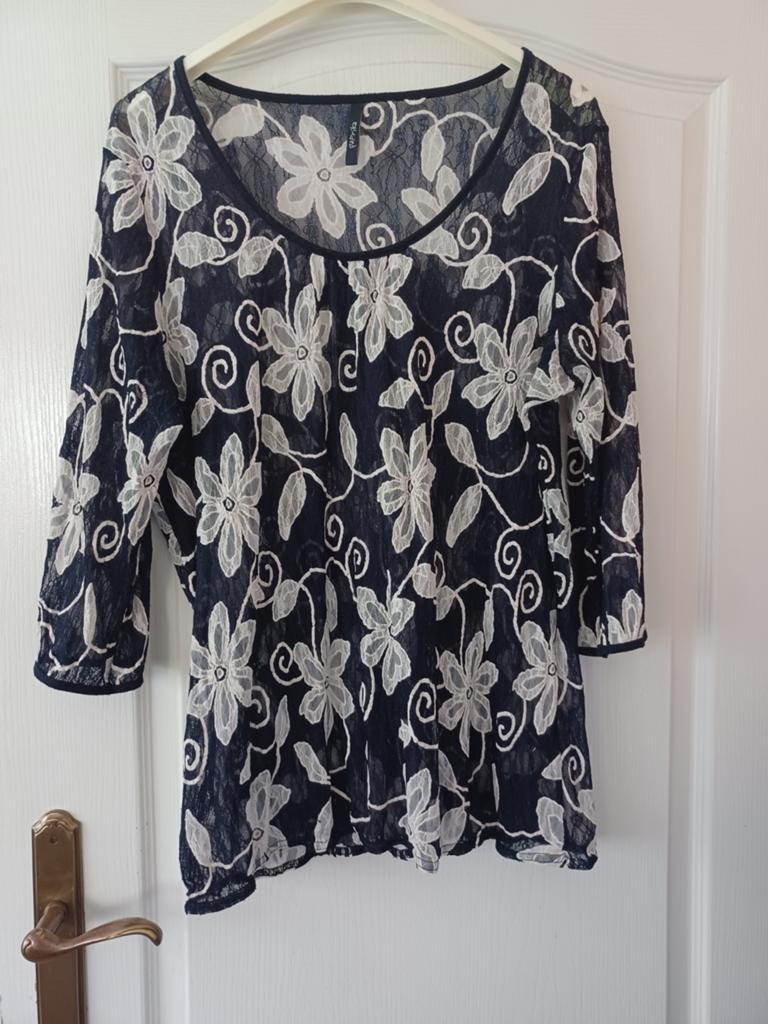 Paprika blouse, Blauw, Maat 46/48 (XL) of groter, Ophalen of Verzenden, Zo goed als nieuw