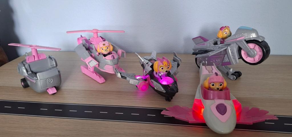 Paw Patrol Skye speelset met voertuigen en figuren, Ophalen of Verzenden, Gebruikt