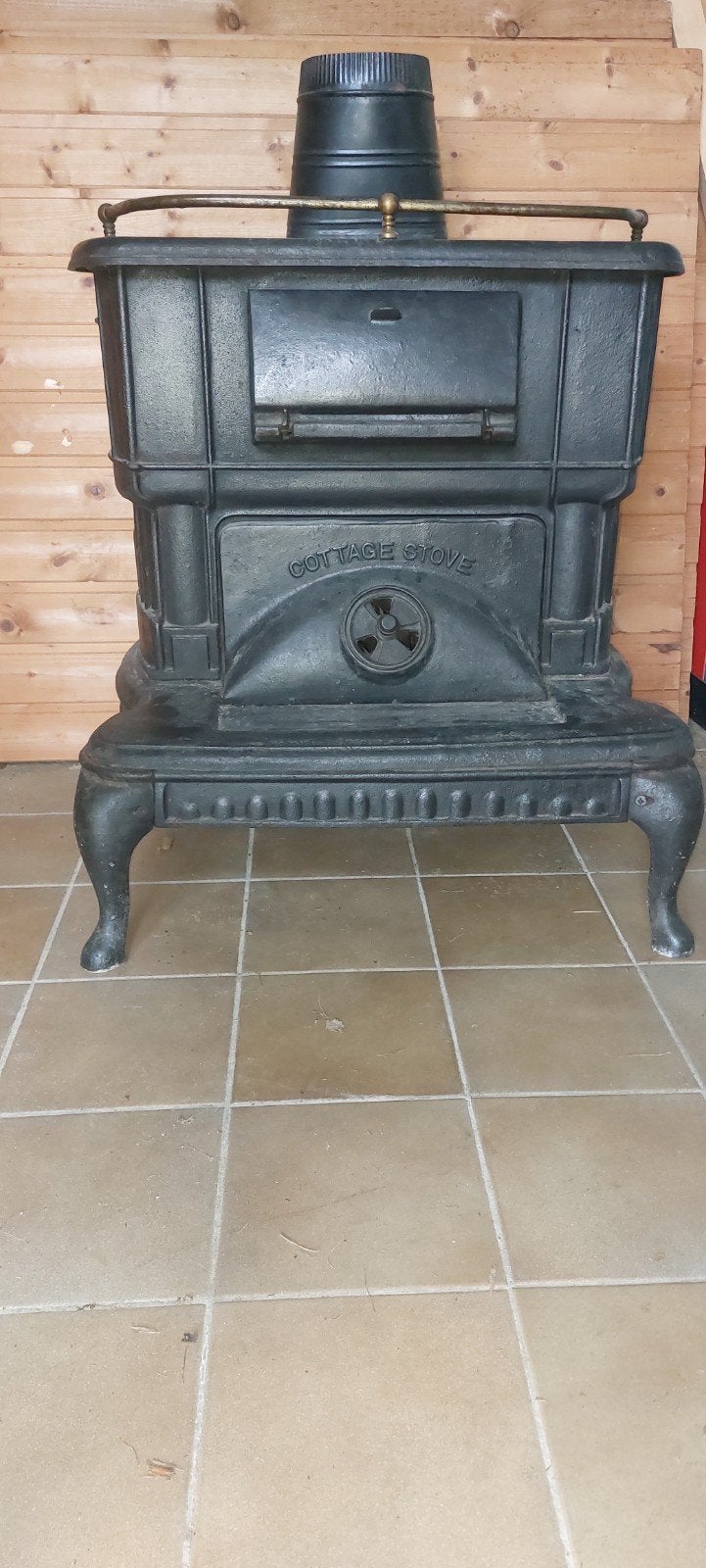 Antieke gietijzeren Cottage Stove hout-/kolenkachel, Ophalen of Verzenden, Gebruikt, Hout, Houtkachel