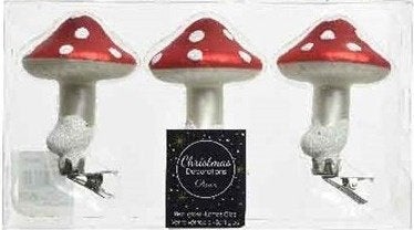 Kerstbal paddenstoel Glas op clip, Diversen, Kerst, Ophalen, Nieuw