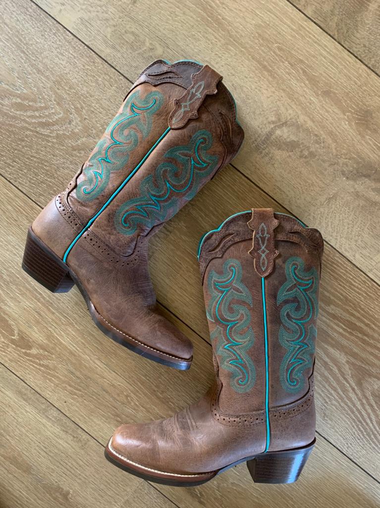 Justin Boots square toe cowboylaarzen 38 western boots, Hoge laarzen, -, Nieuw, Ophalen of Verzenden