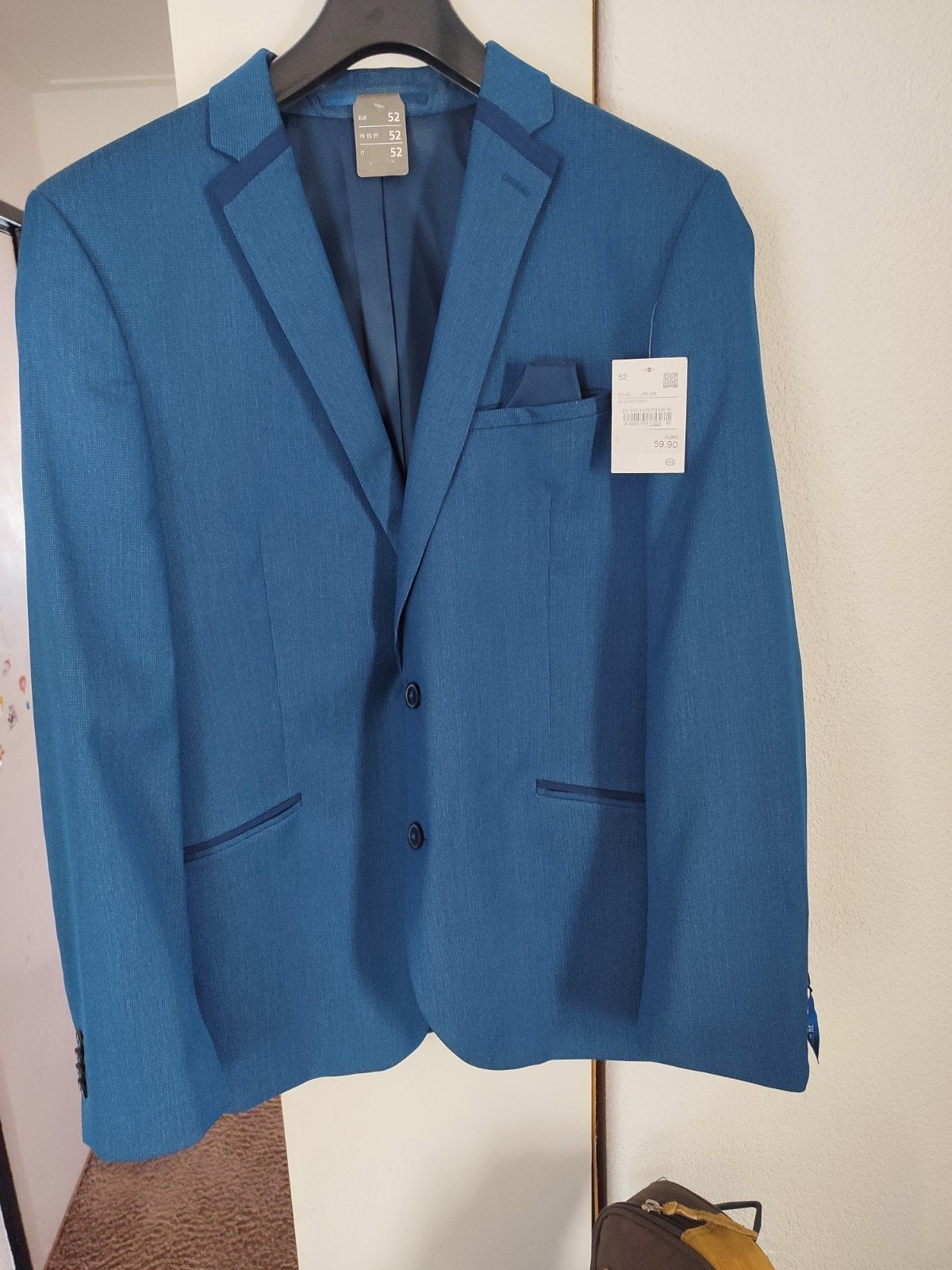 Nieuw prachtig blauw pak/kostuum mt 52/54 v C&A, Maat 52/54 (L), Blauw, Nieuw, C&A