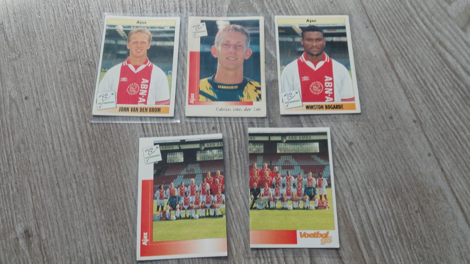 panini voetbalplaatjes Ajax 95  96  oa Patrick Kluivert, Ophalen of Verzenden, Zo goed als nieuw, Ajax, Poster, Plaatje of Sticker