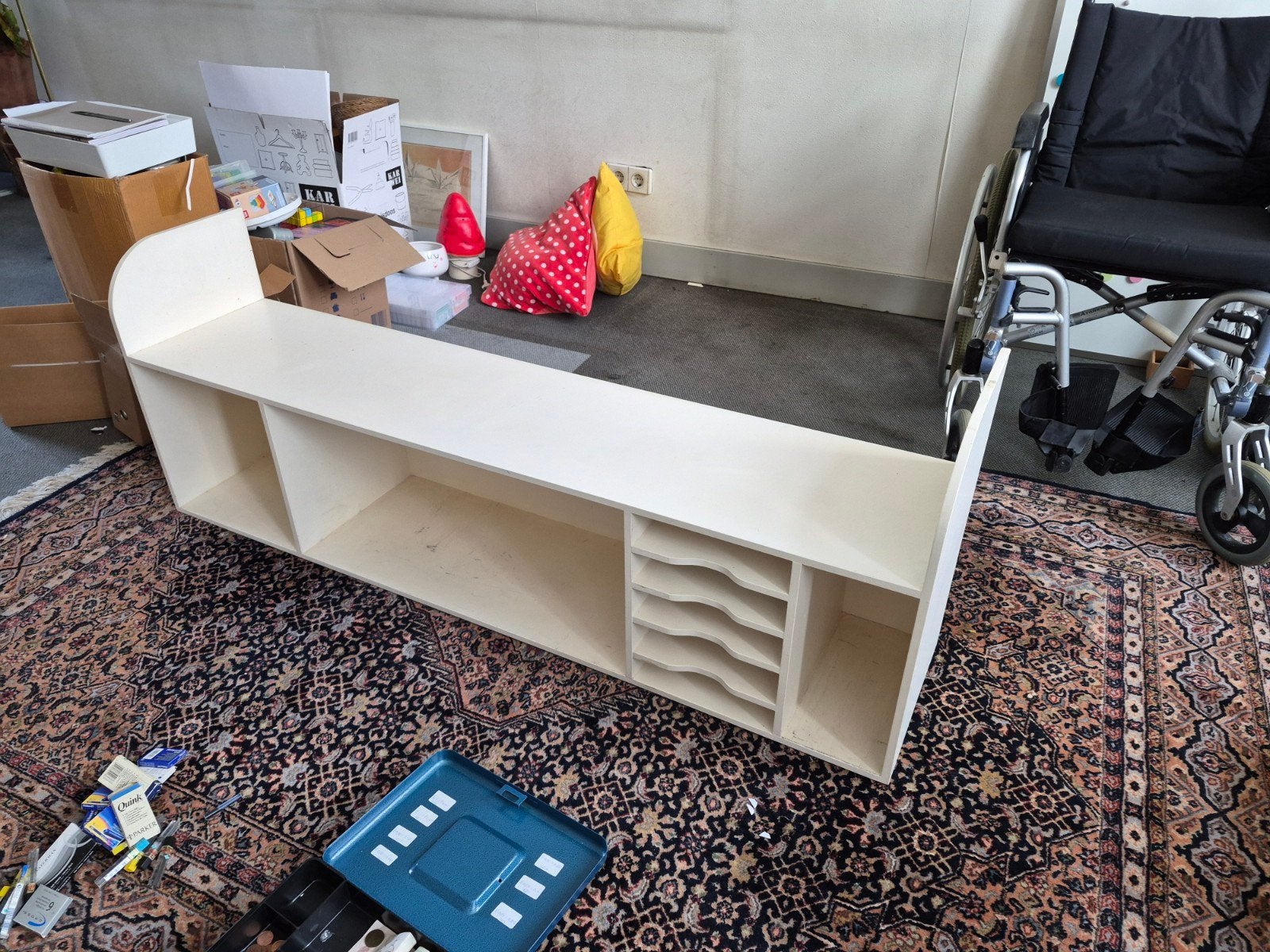 Houten opzetstuk voor bureau of als bankje, Ophalen of Verzenden, Gebruikt