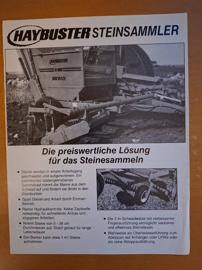 Folder Haybuster stenen verzamelaar, Boeken, Ophalen of Verzenden, Gelezen, Tractor en Landbouw