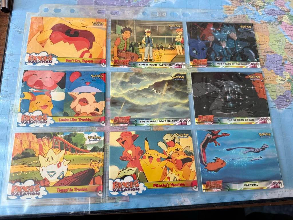 Complete Pikachu's Vacation Topps Series met Holo's, Ophalen of Verzenden, Zo goed als nieuw, Meerdere kaarten, Foil
