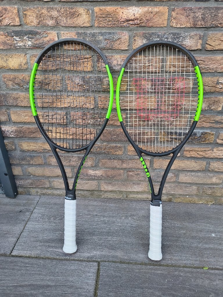 2x Wilson Blade 98L v6.0 16x19, gripmaat L3, Ophalen of Verzenden, Zo goed als nieuw, Wilson, Racket