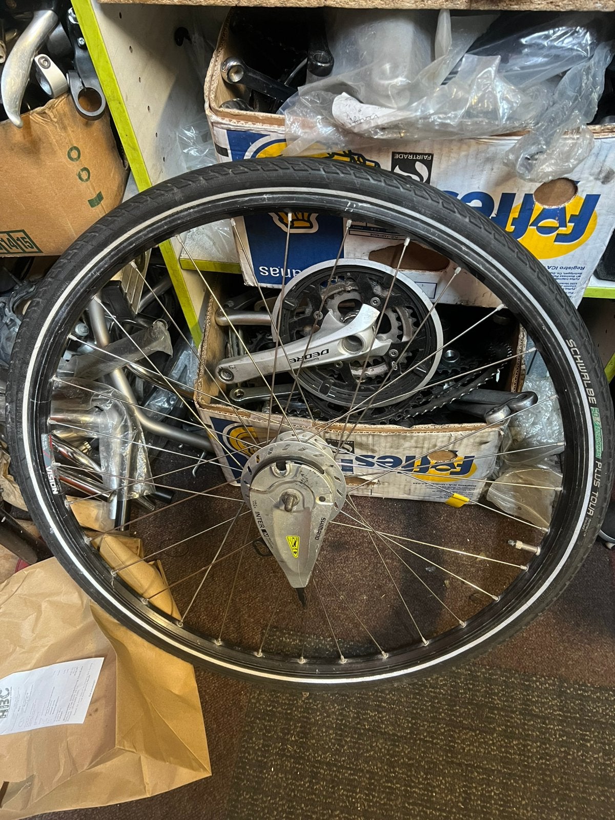 Meerdere 28” shimano voorwielen. Met dynamo en rollerbrake, Fietsen en Brommers, Fietsonderdelen, Ophalen, Gebruikt, ., .