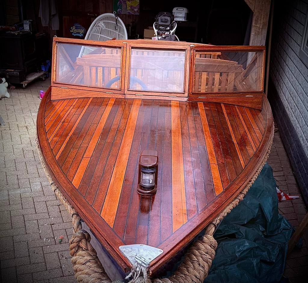 Prachtige klassieke houten speedboot compleet, Ophalen of Verzenden, Zo goed als nieuw, Minder dan 70 pk, 3 tot 6 meter