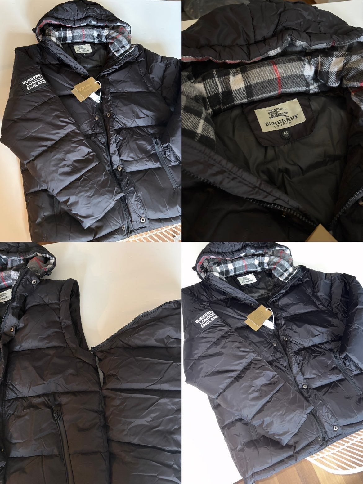 Burberry London England Zwarte Donsjas Maat M, Kleding | Heren, Ophalen of Verzenden, Nieuw, Zwart