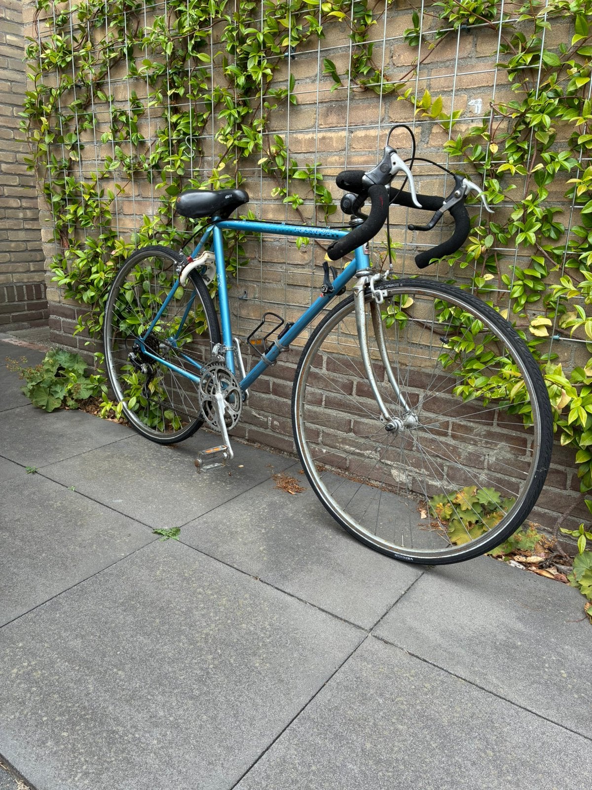 Retro, blauwe Peugeot racefiets, Gebruikt, Dames, 53 tot 57 cm, Ophalen