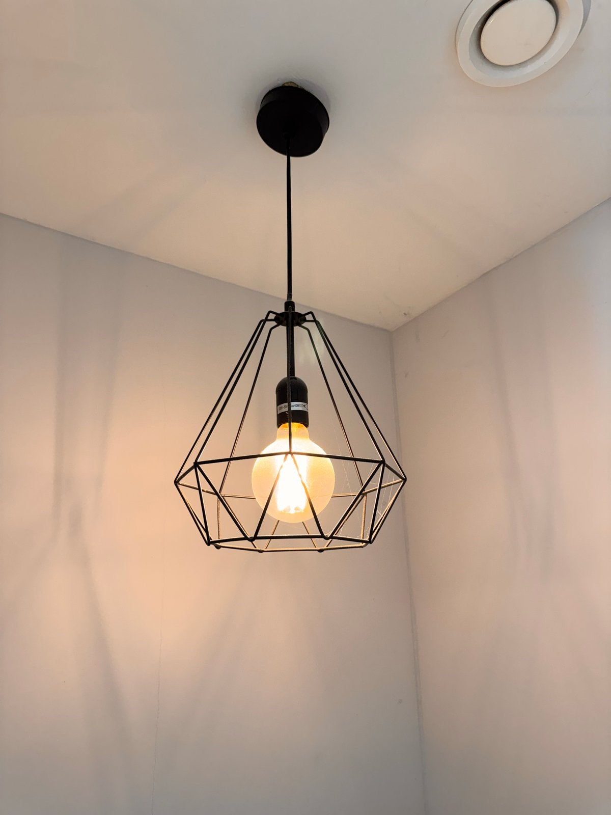 Zwarte draadlamp met E27 fitting - Modern design, Ophalen, Zo goed als nieuw, Metaal, E27 (groot)