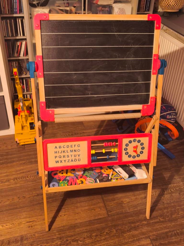 Houten Schoolbord/Whiteboard met Accessoires, Ophalen, Gebruikt, Knutselen