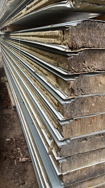 Steenwol (Rockwool) Sandwich Wand- & Gevelpanelen 100 mm, Ophalen, 4 tot 8 cm, Gebruikt, Steenwol
