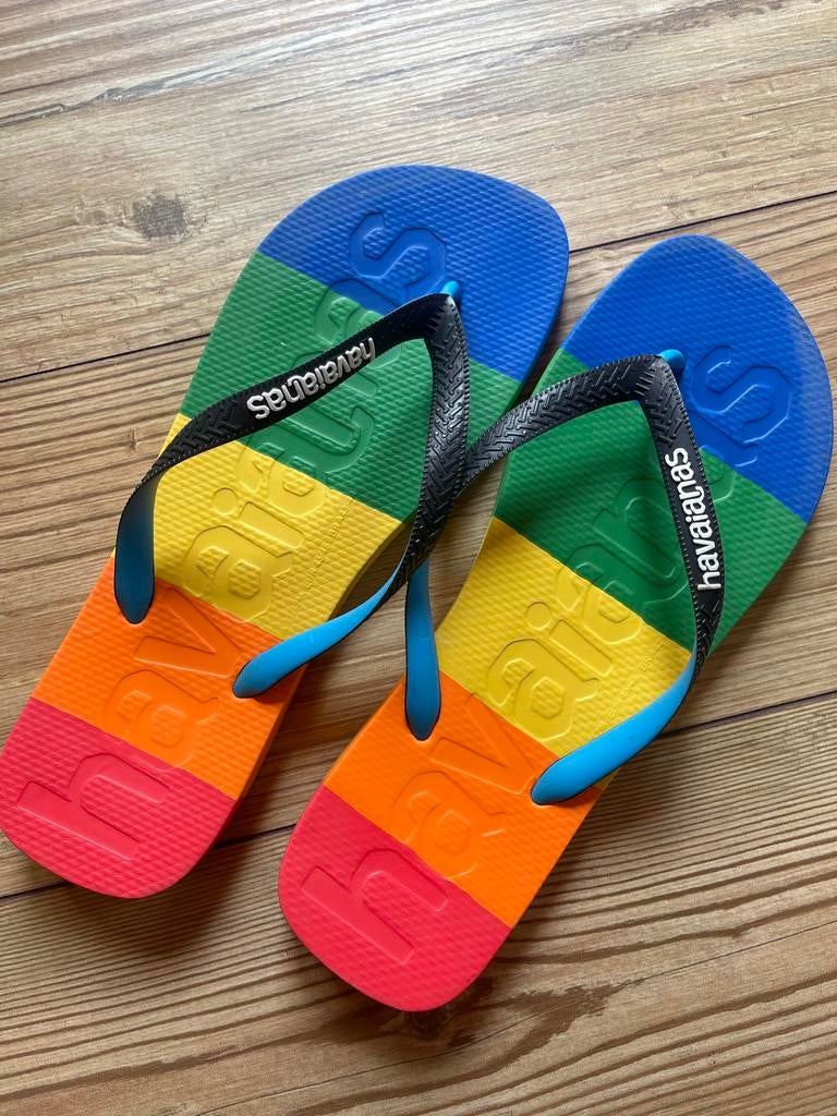 Havaianas teenslippers maat 45/46 - Gekleurd, Kleding | Heren, Schoenen, Ophalen of Verzenden, Gedragen, Overige kleuren, Slippers