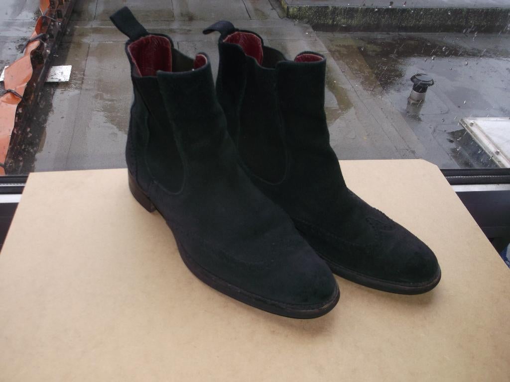 Pertini zwarte suede boots/hoge schoenen (mt 39 1/2), Ophalen of Verzenden, Zo goed als nieuw, Zwart, Boots