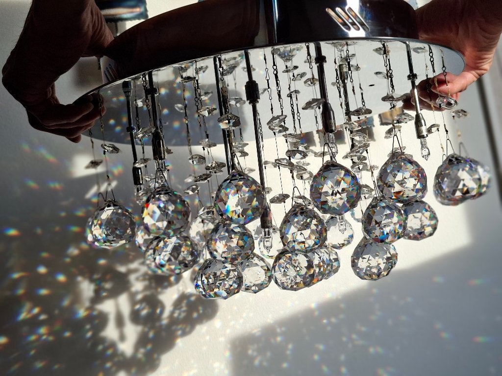 SWAROVSKI KRISTALLEN DESIGN luchter !!! - uniek 75 euro!!!, Ophalen, Zo goed als nieuw