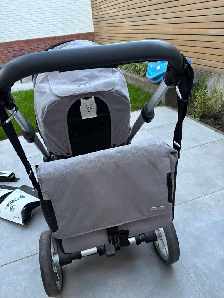 Kinderwagen accessoireset grijs met reiswieg en luiertas, Caravans en Kamperen, Bolderkarren, Ophalen of Verzenden, Zo goed als nieuw