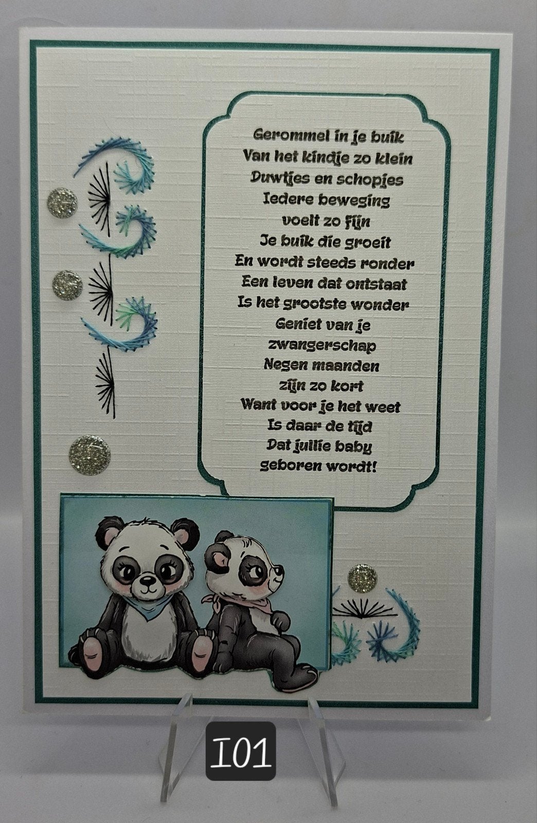 Geborduurde Wenskaarten Zwangerschap, Nieuw, Man of Vrouw, Info@sparklecrafts.nl, Ophalen of Verzenden
