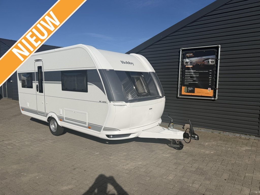 Hobby De Luxe 460 UFE 2026 zware as, frans bed, Schokbreker, Rondzit, Hobby, Bedrijf