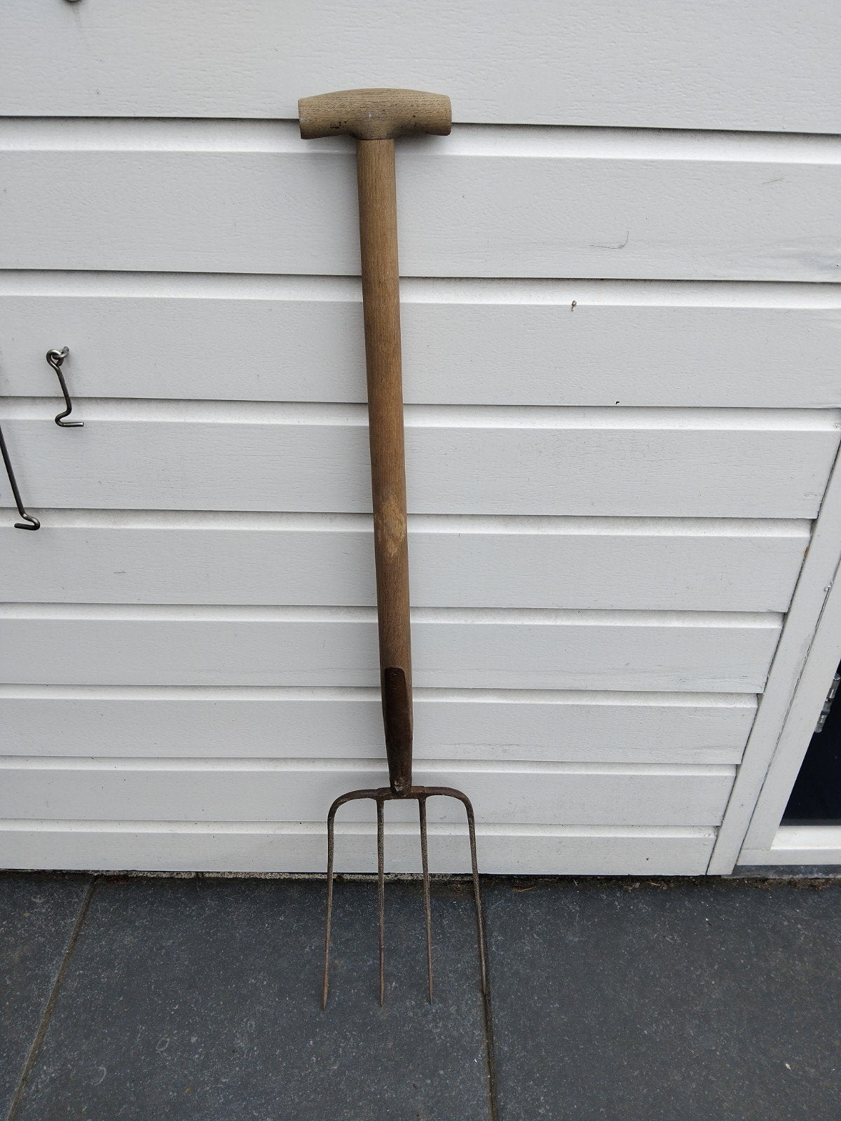 Oude hooivork met houten steel, Ophalen, Gebruikt, Vork