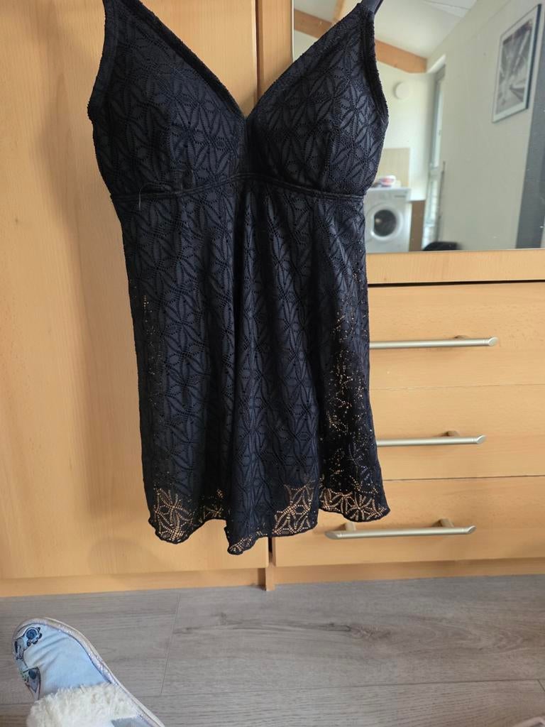 Zwart kanten badpak / tankini, Kleding | Dames, Zwart, Badpak, Ophalen of Verzenden, Onbekend