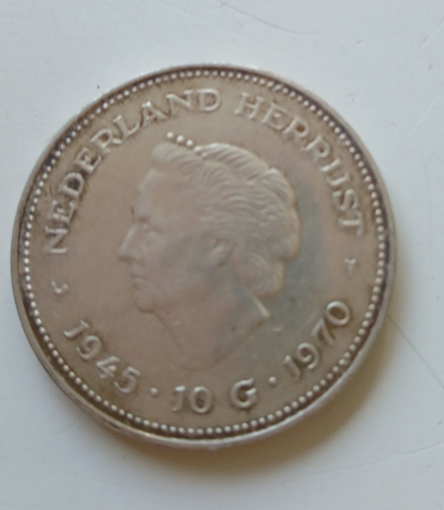 Munt zilver 10 gulden, Koningin Juliana, Zilver, Ophalen of Verzenden, Losse munt
