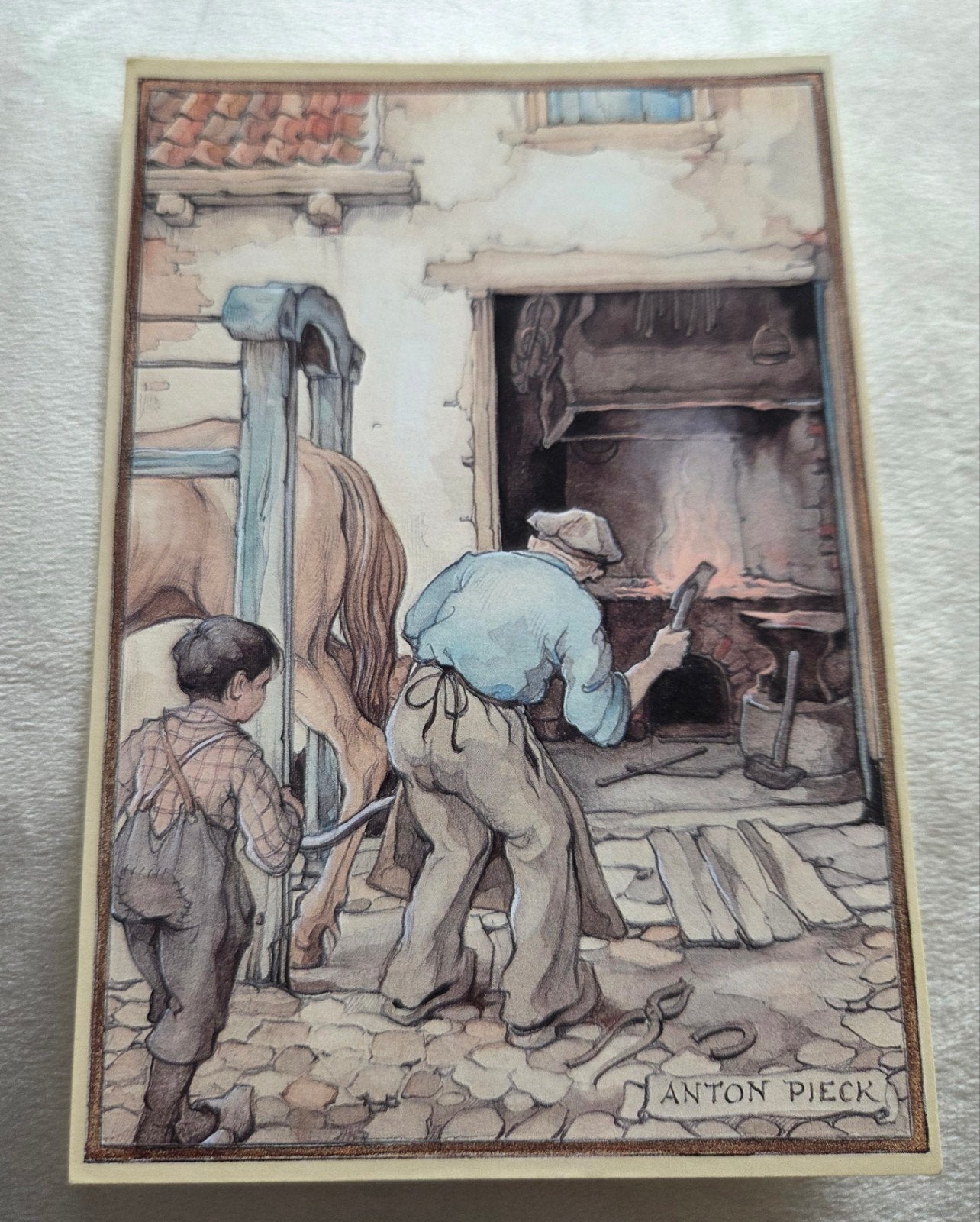 Anton Pieck - De Hoefsmid, Verzenden, 1960 tot 1980, Ongelopen, Overige thema's