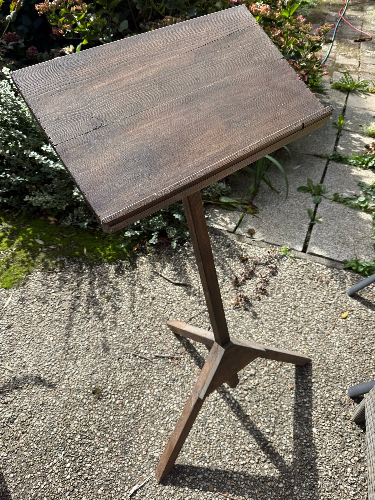 Donker houten lessenaar - 110 cm hoog, Ophalen