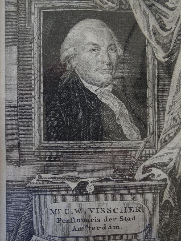 gravure portret CW Visscher pensionaris Amsterdam, Vinkeles, Antiek en Kunst, Kunst | Etsen en Gravures, Verzenden