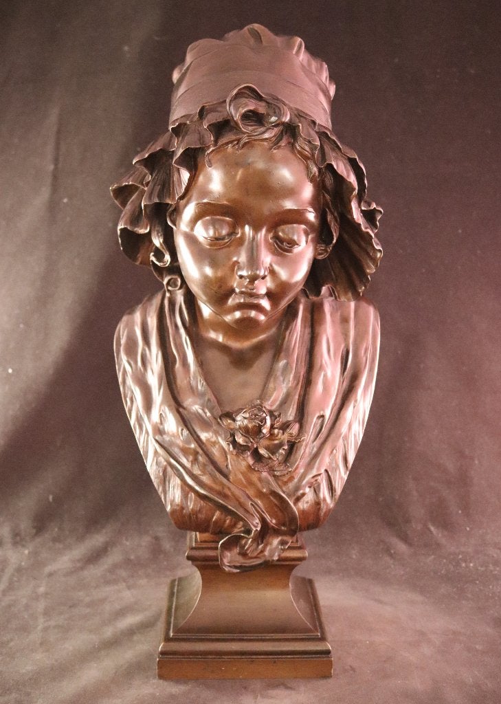 Grote antieke bronzen buste, Ophalen of Verzenden