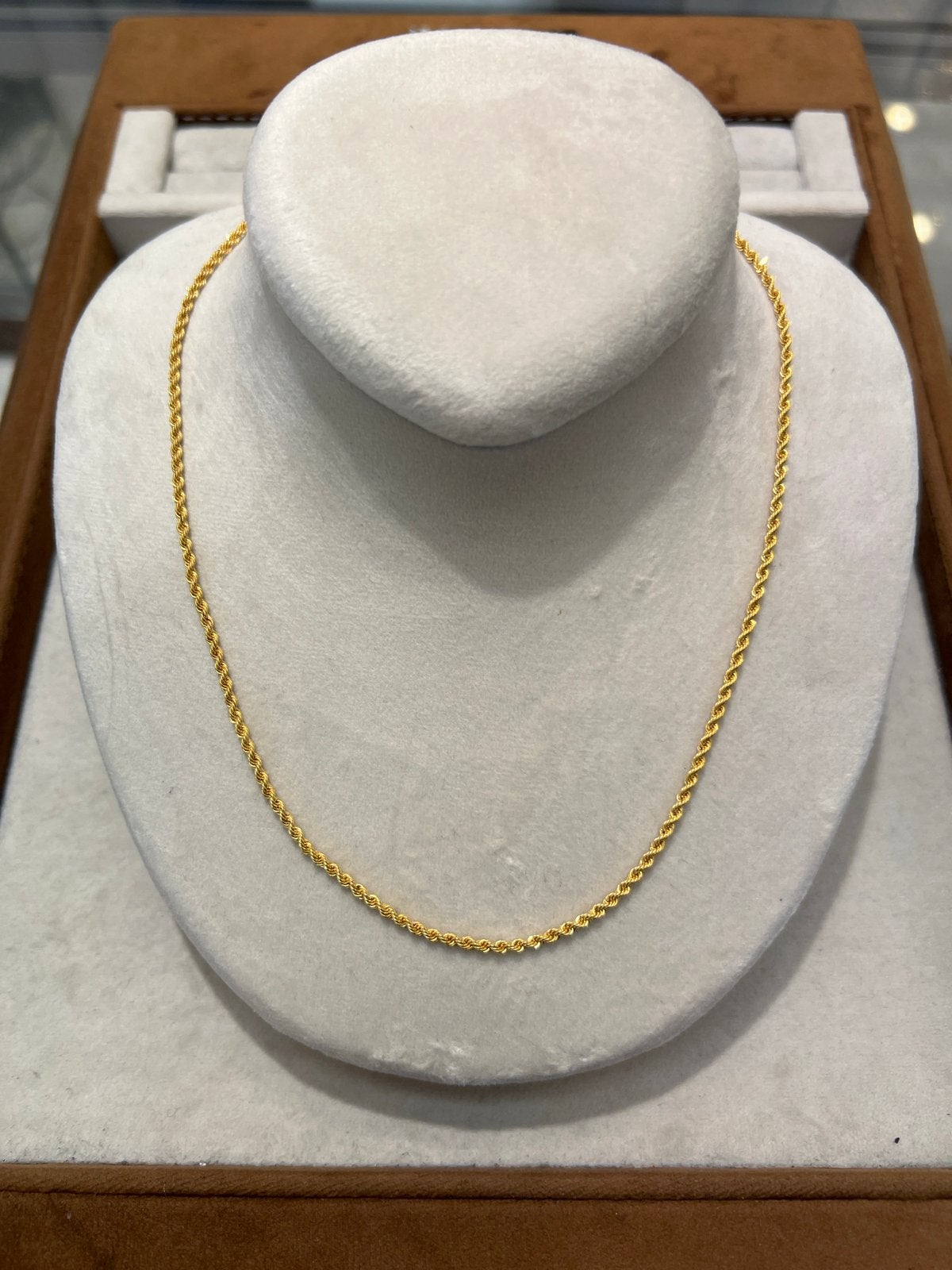 14k Gouden Rope Chain Ketting 60cm, Ophalen of Verzenden, Zo goed als nieuw, Goud